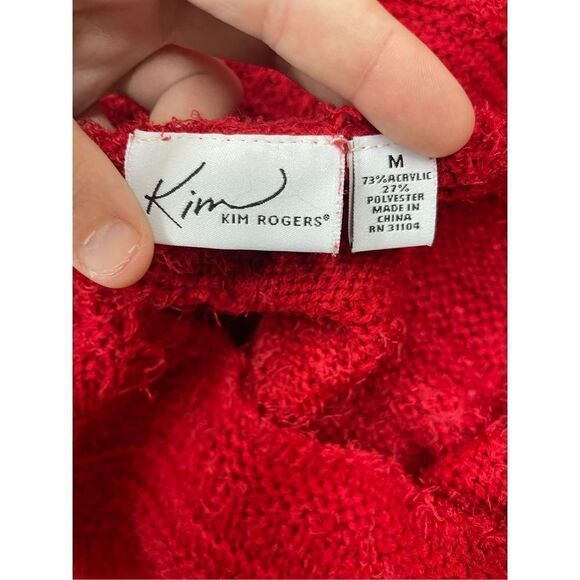 Kim Rogers Red Fuzzy Sweater - Picture 4 of 4